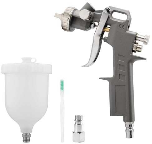 HVLP Pistola a Spruzzo per Verniciare, Aerografo Pistola per Verniciare con Tazza per Vernice da 600ml, Ugello da 1.5 mm, Aerografo Professionale Facile da Usare, per Mobili, Recinzioni