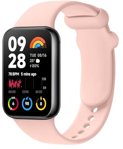 Wanme Correa para Xiaomi Mi Band 8 Pro/Redmi Watch 4, Correas de Silicona Original Clásica, Pulseras de Repuesto Deportes Impermeables para Xiaomi Redmi Watch 4 / Mi Band 8 Pro, Rosa