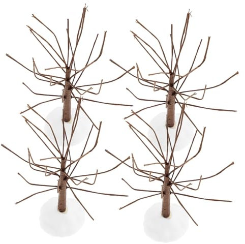 JUMPLAWN 4 Stück Weihnachtsbaum weihnachtsdekoration Miniaturbäume für Dekoration Kleiner beleuchteter Baum beleuchteter funkelnder Zweigbaum Halloween-Baum Weidenbaumlichter Eisen Coffee