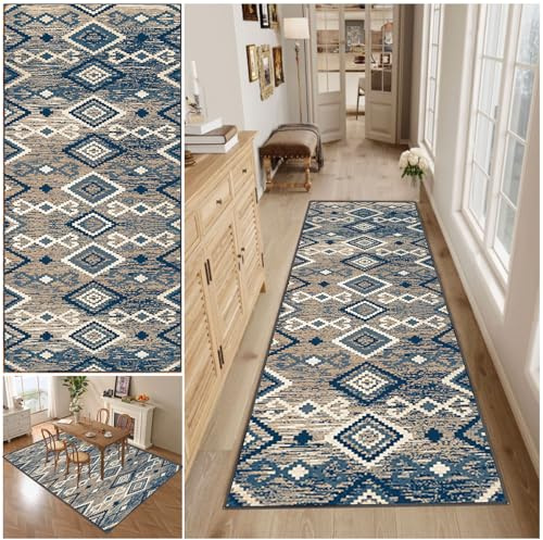 Carpet Runners for Hallway Non Slip Long, Washable Area Runner Rug, Kitchen Runner, Thickened Living Room Carpet, 110 x 180 cm Indoor corridor Carpet Indoor Bathroom Mat for Bedroom Entryway Laundry