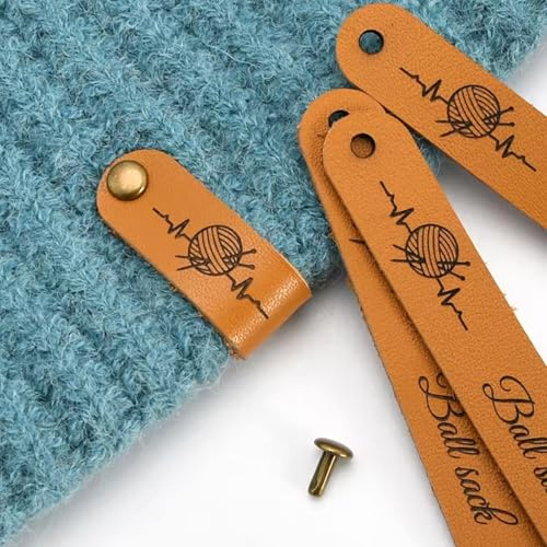 Lederetiketten Mit Individuellem Text Und Logo For Nieten, Personalisierte Handgefertigte Anhänger For Basteln, Anpassen Von Nähanhängern Mit Gravur Und Faltkleidung, DIY-Zubehör(S1)