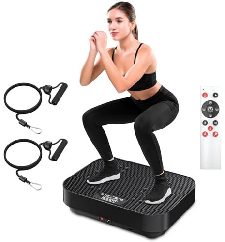 Kottwca Vibration Plate Exercise Machine, Upgraded Fitness Vibrating Trainer With Remote Control, Lymphatic Drainage Busy Body Vibration Board for Weight Loss Workout Fitness Platform Holds Up 330 Lbs