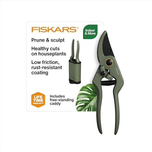 Fiskars Sculptor Pflanzenschere mit Präzisions-Bypass-Design, ergonomischer Griff, reibungsarme Klingenbeschichtung, Zimmerpflanzenpflege
