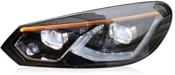 SHWEYFNZ Auto Frontleuchten für VW Golf 6 2010-2012, Scheinwerfer Frontlicht Frontleuchten Montage Autoscheinwerfer, Scheinwerfer-Baugruppe, Right