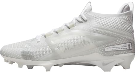 Nike Alpha Menace 4 Elite Football Cleats (White/Metallic Silver), White/Metallic Silver, 9 UK
