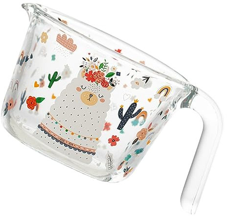 TOPPERFUN Taza Medidora De Vidrio Taza De Leche Grande Escala Para Cocina y Bebidas Fácil De Usar