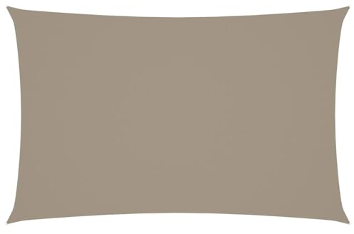 HOMELEN Tenda da sole in tessuto Oxford, rettangolare, 5 x 8 m, colore tortora, tenda da sole per giardino, terrazza, pergolato e balcone, protezione UV al 90%, kit di montaggio, impermeabile UV50+