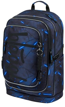 Baagl Schulrucksack Jungen Teenager Ergonomischer Rucksack 29 l - Flash | Der extrem leichte Kinderrucksack für die Schule mit drei Fächern, Laptopfach, Brustgurt und reflektierenden Elementen.