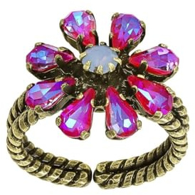 Konplott: Ring Twisted Blossom, moderner Kristallblüten-Ring, für Damen/Frauen (small)