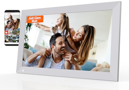 Cytem Digitaler Bilderrahmen 15.6 Zoll mit WLAN & Frameo, Anti-Glare Matt, 64GB Speicher, Bewegungssensor, automatische Bilddrehung, IPS Touchscreen 1920x1080, Weiß