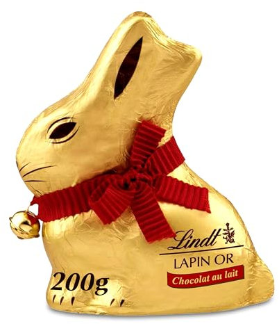 Lindt - LAPIN OR - Moulage Chocolat au Lait - Idéal pour Pâques, 200g