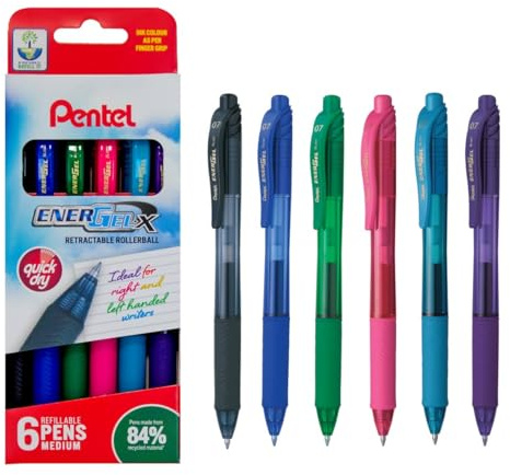 Pentel EnerGel X 0.7 mm Pen YBL107/6-M Multicolor 6 Count (Pack of 1)