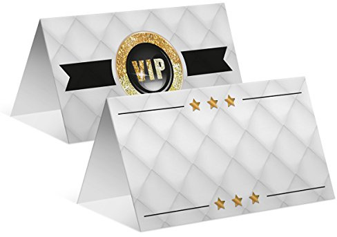 20 x Blanko Platzkarten Namenskarten Tischkarten Geburtstag Hochzeit - VIP Gold