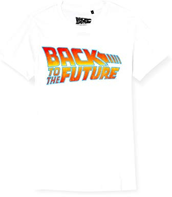 Back To The Future Men's Logo T Shirt, White (White White), L UK