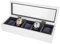 YUYTE Uhrenbox, Uhrenkasten mit Glasdeckel, 5 Grids Watch Aufbewahrungsbox, Uhrenhalter Uhrenschachtel, Schmuckkoffer für Veranstalter und Ausstellung, meisten Typen von Armbanduhren geeignet (Weiß)