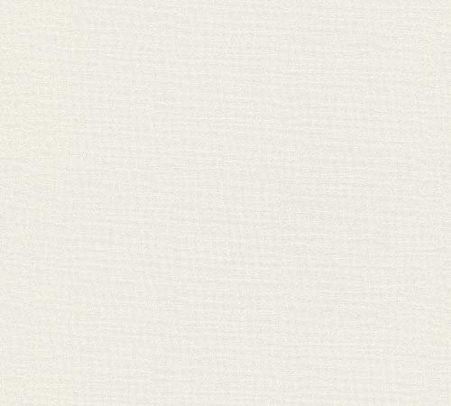 A.S. Création Vliestapete Linen Style Tapete Uni 10,05 m x 0,53 m weiß Made in Germany 367611 36761-1