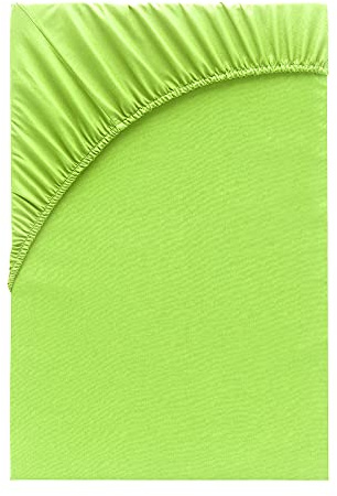 Class Home Collection Spannbettlaken 90x200cm - 100x200cm Jersey Baumwolle Apfelgrün