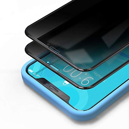 Bewahly Privacy Schutzfolie für iPhone 11/XR (6,1) [2 Stück], 9H Härte Full Screen Sichtschutz Panzerfolie Blickschutz Displayschutzfolie Anti-Spy Glas Folie mit Positionierhilfe - Schwarz
