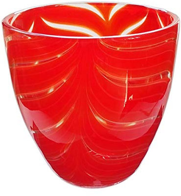 Jozefina Art Factory, handgefertigte, mundgeblasene künstlerische Glasvase, wie Murano-Stil, Degree VASE 04H