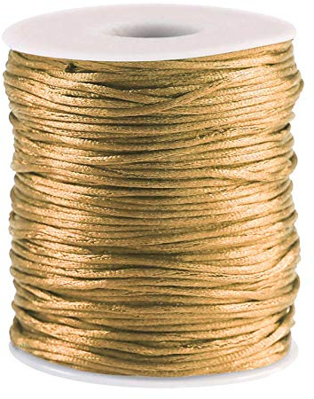 Satin-Schnur 80m x 1mm Flechtschnur Kumihimo Bastelschnur Geschenkschnur, Farbe:gold