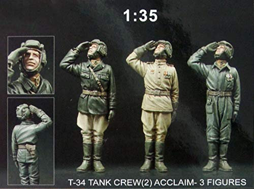 XINGCHANG Montage Unlackierter Maßstab 1/35 T-34 Panzerbesatzungssoldaten Acclam-Figur Historisches Harzmodell Miniatur-Garagen- Kit