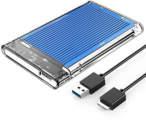 ORICO Hard disk esterno USB 3.0 a SATA Caddy Reader (pannello in alluminio) per SATA III SSD HDD da 2,5, compatibile con Windows, Mac OS (blu)