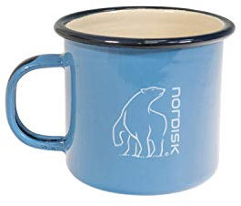 Nordisk Madam Bla Cup Large 350 Ml Blau - Robuste rostbeständige Retro Emaille Tasse, 350ml, Größe 350 ml - Farbe Sky Bl