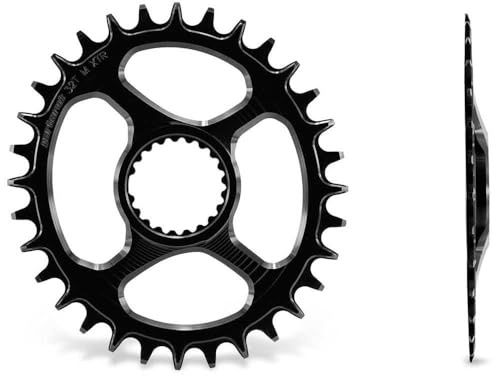 Garbaruk Ovales Kettenblatt für Shimano XTR M9100 (Custom), Farbe Schwarz, Zahnkranz 32T