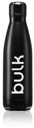 Bulk Bouteille d'eau isotherme en acier inoxydable, noir de jais, 500 ml