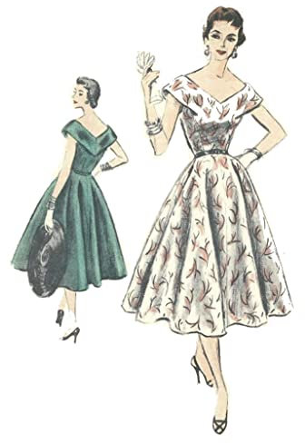 Schnittmuster: V-Ausschnitt, Tages- oder Cocktailkleid, Brustumfang: 86 cm