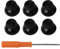 Yushu 6 Stück 3D-Analog-Joystick-Thumbstick-Kappen, Schraubendreher-Werkzeug-Set, Ersatz-Kits, schwarz, kompatibel mit für One X Controller-Reparaturteile