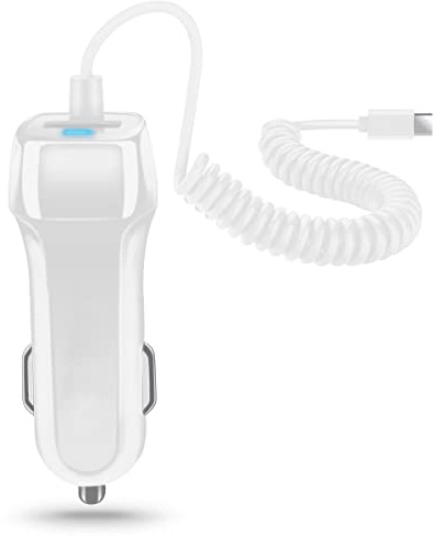Auto Ladekabel kompatibel mit Samsung Galaxy A17 A56 A36 A26 A16 A06 USB Typ C Kfz Ladegerät 15W Universal Lade Car Kabel, Farbe:Weiss