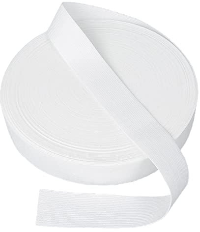 Elastisches Band,Elastic Band 20mm Breit,Hosengummi,Gummiband Breit,Breites Gummiband,Gummiband Nähen,5 m Gummilitze für den Rettungsdienst zu fertigen-Weiß