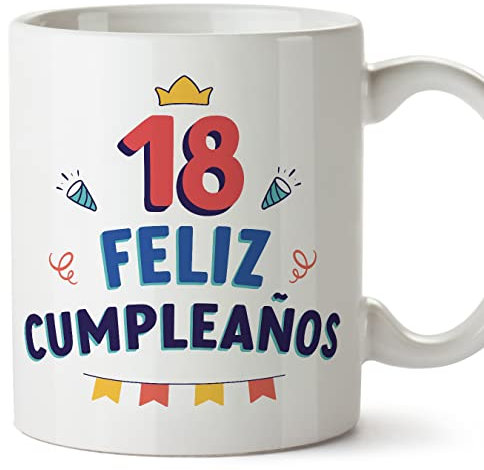 MUGFFINS Tazas 18 Cumpleaños - En Español - ¡Feliz Cumpleaños! - 11 oz / 330 ml - Regalo original y divertido