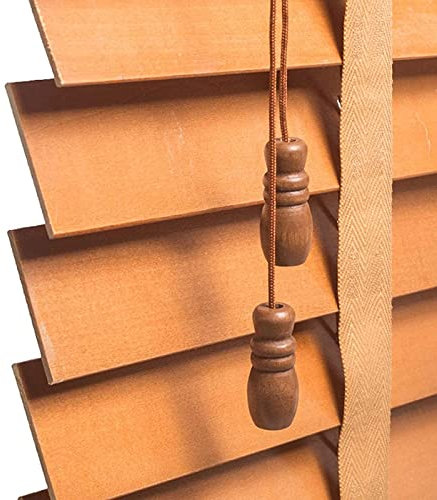 Persianas Venecianas De Madera Para Ventanas,Aislamiento Térmico Persianas Horizontales,Persianas Venecianas De Madera Maciza Para Interior Exterior,Cortinas De Fácil Ajuste,W×H-120x140cm/47x55in