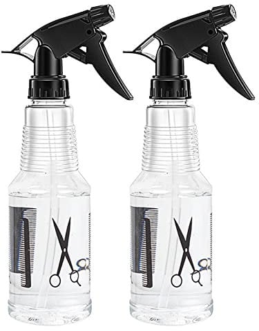 Spray Bottles for Hair 500ml, Misting Water Spray Bottle for Hair Cleaning Hairdresser Refillable Clear Empty Trigger Sprayer 2 Pack