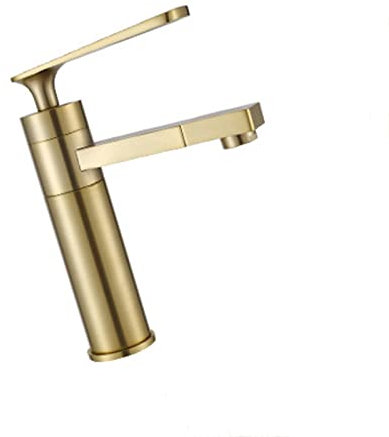 BiaoTeng Wasserhahn Bad Gold GebüRstet heiß und kalt Einhebelmischer Waschbecken Bad Armatur Aufsatzwaschbecken Badarmatur Waschbecken,Gebürstetes Gold A