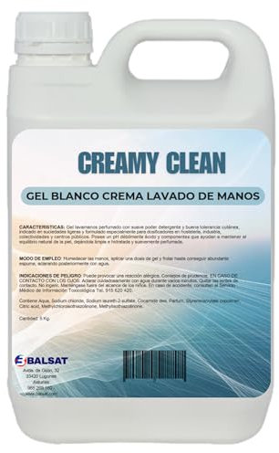 BALSAT Garrafa CREAMYCLEAN Jabon de manos 5 L. Neutro y Dermoprotector con lanolina y perfumado, suave y agradable olor