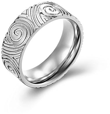 MIATCENRT Schmuckring Für Männer – Personalisierter Fingerabdruck-Swirl-Ring, Männer Und Frauen, Antragsschmuck, Versprechen, Erklärung, Hochzeit, Verlobung, Schmuckzubehör, Wie Abgebildet, 9