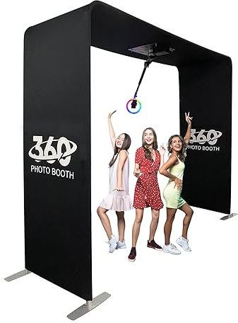 Party Rotating Camera Stand 360 Photo Booth Machine Scene Platform Automatic Spinner Selfie Video Booth Frame,for 7-10 Peoples Overhead Truss with Custom Logo