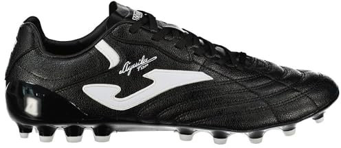 Joma Botas de Fútbol para Césped Artificial - Águila, 39-45 Negro y Blanco - Fabricado con Microfibra de Alto Rendimiento y Tacos Añadidos para Distribuciñon de Peso y Mejor Agarre
