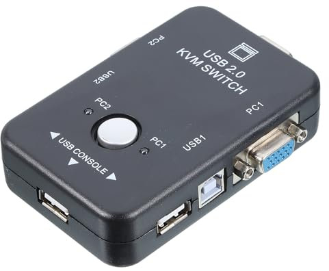 sourcing map Adaptador VGAx2 a VGA+USB-B+USBx2 Interruptor Manual KVM de Computadora con Interfaz USB 2 En 1 para Impresora, Computadora