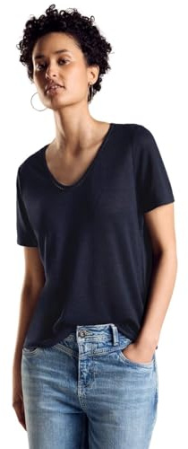 T-Shirt in Leinenoptik