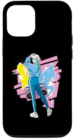 Hülle für iPhone 14 80s HipHop Girl Graffiti Boombox DJ 90s Breakdance Dancer