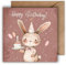WBdesignz Geburtstag Karte mit Umschlag - Hase Geburtstagskarte “Happy Birthday Rosa Häschen Mädchen Geburtstag Karte Tochter Nichte Enkelin (125 x 125 mm)