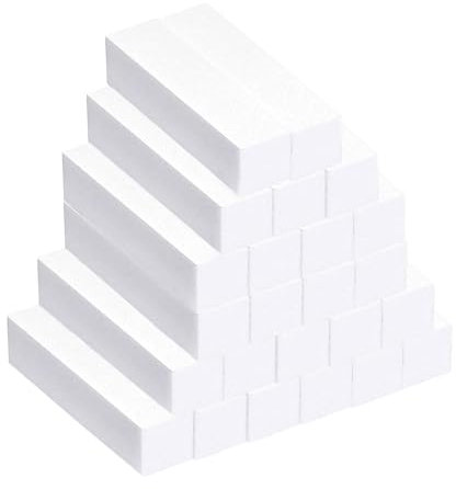 DBALL 24 Piezas Taco Pulidor Uñas Limas Blanca de Uñas Profesionales Bloques Almohadilla para Lijar para Familiar Salones Belleza Acrílico Gel El Uñas Cuidado Herramienta
