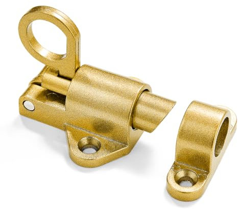 INIRET 3 paquetes de cierres automáticos, cerradura de puerta de resorte dorado, pestillo de perno resistente, aleación de aluminio, cerradura de puerta deslizante automática con tornillos, utilizado