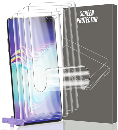 Gelaasso 4 Pièces Flexible Protection D'écran pour Samsung Galaxy S10 5G | Avec Outil D'alignement, HD transparent, couverture intégrale, sans bulles, Films de Protection en TPU Flexible, Anti Rayures