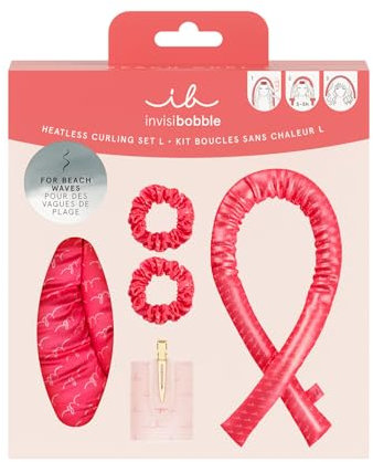 invisibobble GIFT SET Beach Curl L - Hitzefreies Lockenset für große, voluminöse Strandwellen – Enthält 2 Haargummis, 1 Lockenwickler, 1 Haarspange & 1 Lockenband – Perfekt für glamouröse Looks