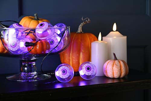 Festive Productions Halloween Battery Operated Light Up Halloween Eyeballs - 1.8 Metre Purple - Halloween Decoration Monster Themed Décor Prop Scary - Perfect for Halloween Parties Home Indoor Outdoor